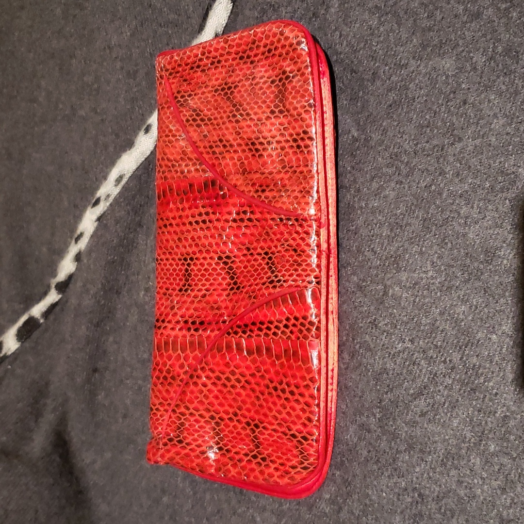 Franchi Red Python Clutch